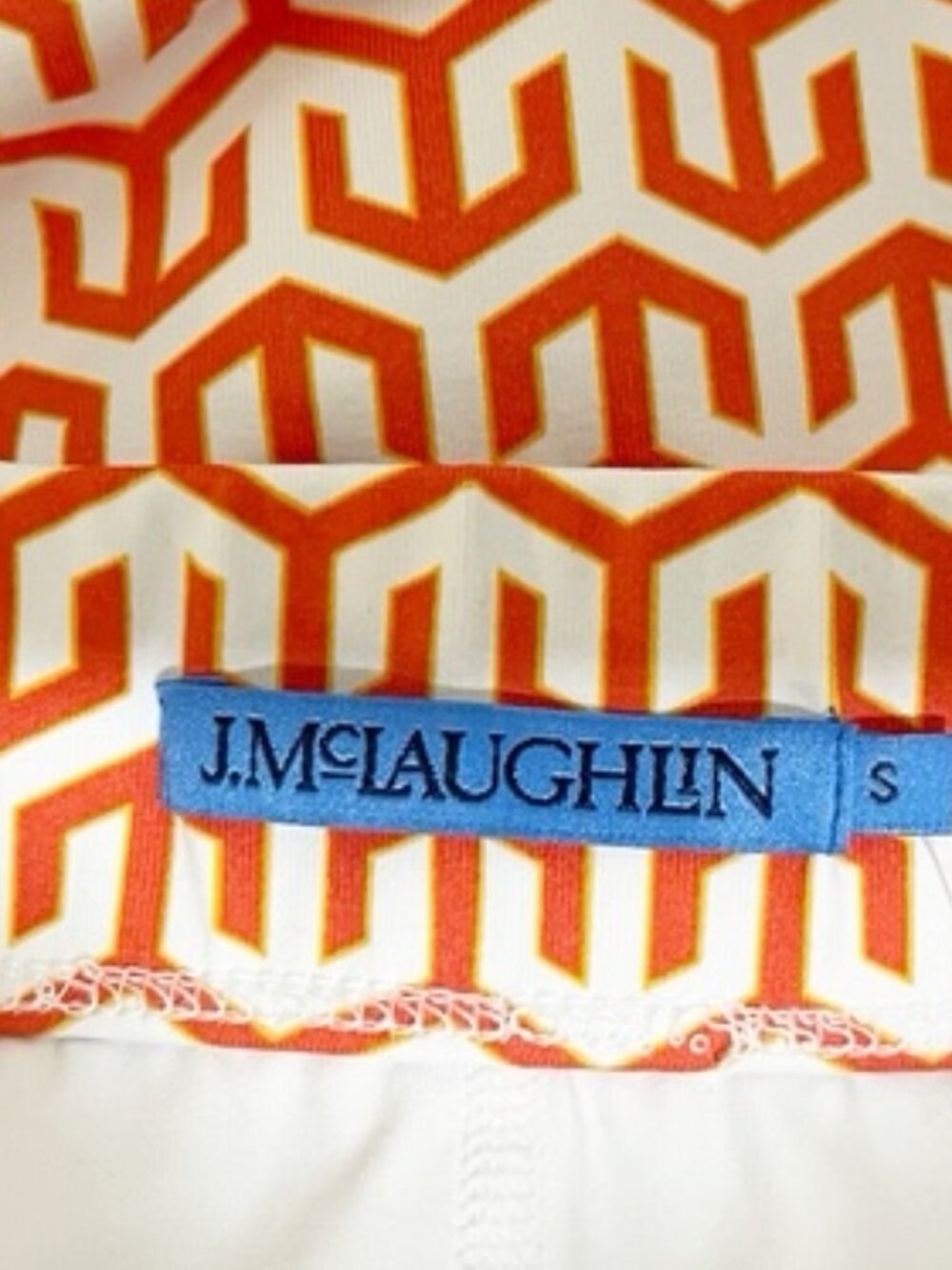 NEW J. McLaughlin Small Briana Skort in White/Coral Sky Lattice - Picture 4 of 7